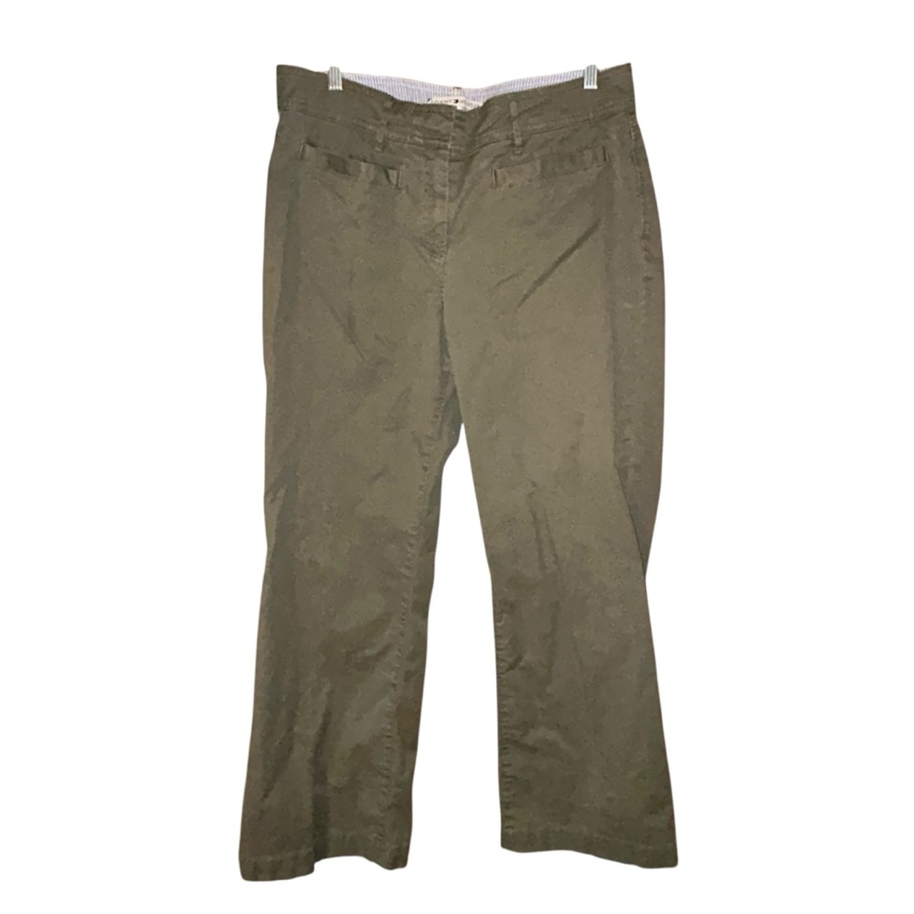 Tommy‎ Hilfiger Women’s Chino Pants Olive Green Size 12 Stretch Minimalist